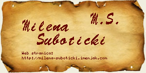 Milena Subotički vizit kartica
